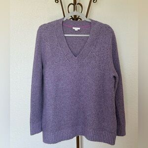 J. Jill Lavender Cozy V-Neck Sweater